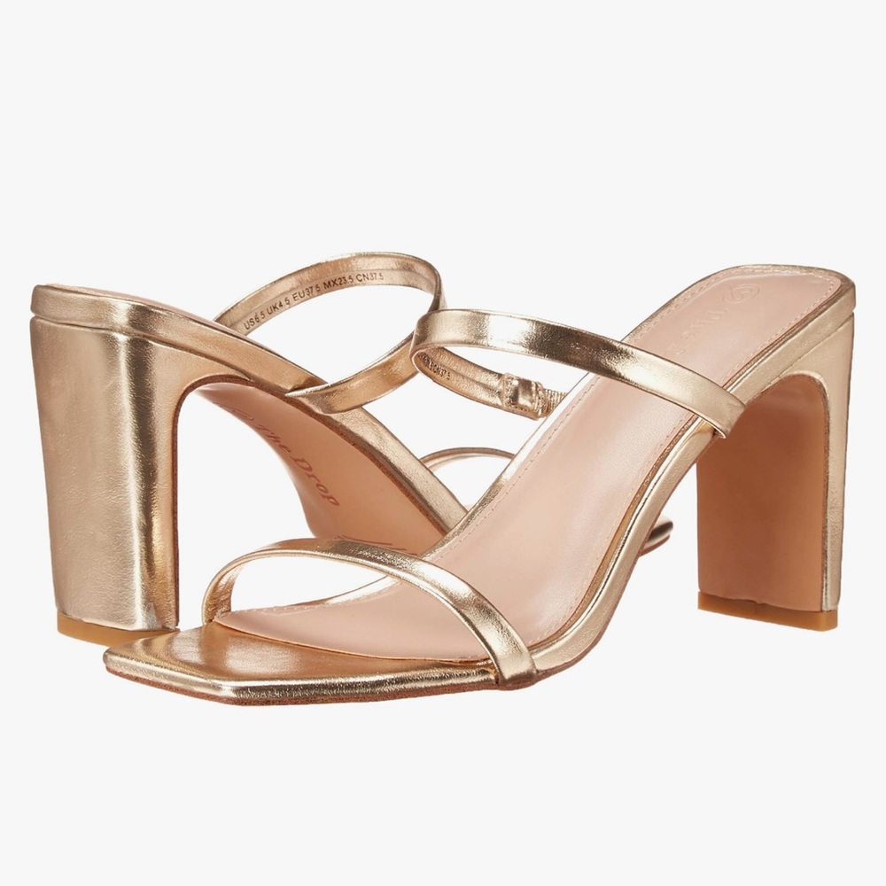 Chic Gold Women's Block Heel Sandals